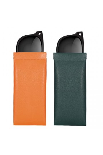 Lot de 2 pochettes de lunettes de soleil pour femme avec chiffon de nettoyage Large 12