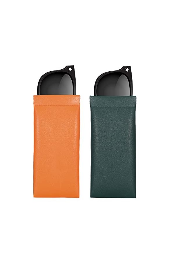 Lot de 2 pochettes de lunettes de soleil pour femme avec chiffon de nettoyage Large 12