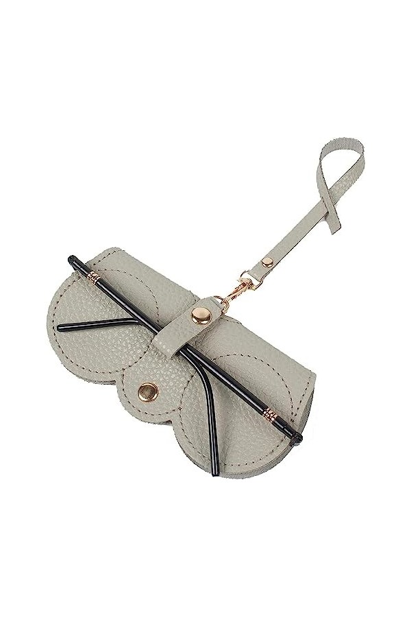 SZEMUVEG Lot de 2 sacs à lunettes de soleil en cuir souple - Étui à lunettes portable en cuir souple avec cordon - Étui à lun