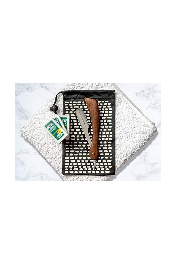 Ed Hicks Petit Sac de Rangement - Chiffons de Nettoyages en Microfibre - Étui à Lunettes Souples - 3* Noir et Blanc