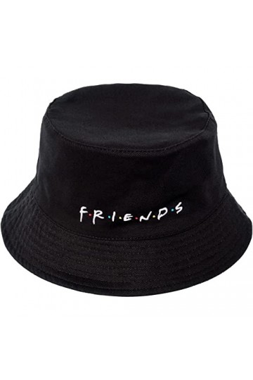 Concept One Chapeau cloche réversible avec logo Friends Doodle et motif en coton, noir et olive, taille unique, Noir/olive, t