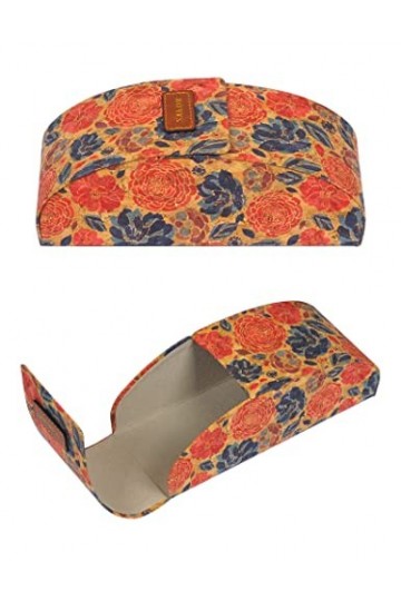 nozama Étui rigide pour lunettes de soleil en liège, imprimé rétro classique, grand étui à lunettes pour femmes et hommes, ra