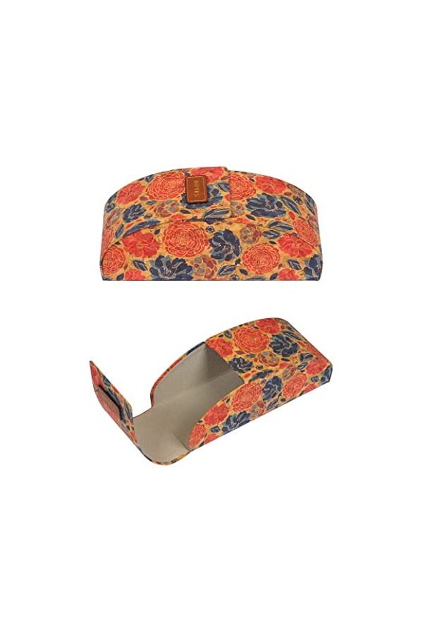 nozama Étui rigide pour lunettes de soleil en liège, imprimé rétro classique, grand étui à lunettes pour femmes et hommes, ra