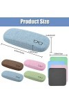 ExeQianming Étuis à Lunettes, 4 Pièces Boîte en Protection de Lunettes, Étui de Protection pour Lunettes en Toile de Lin pour