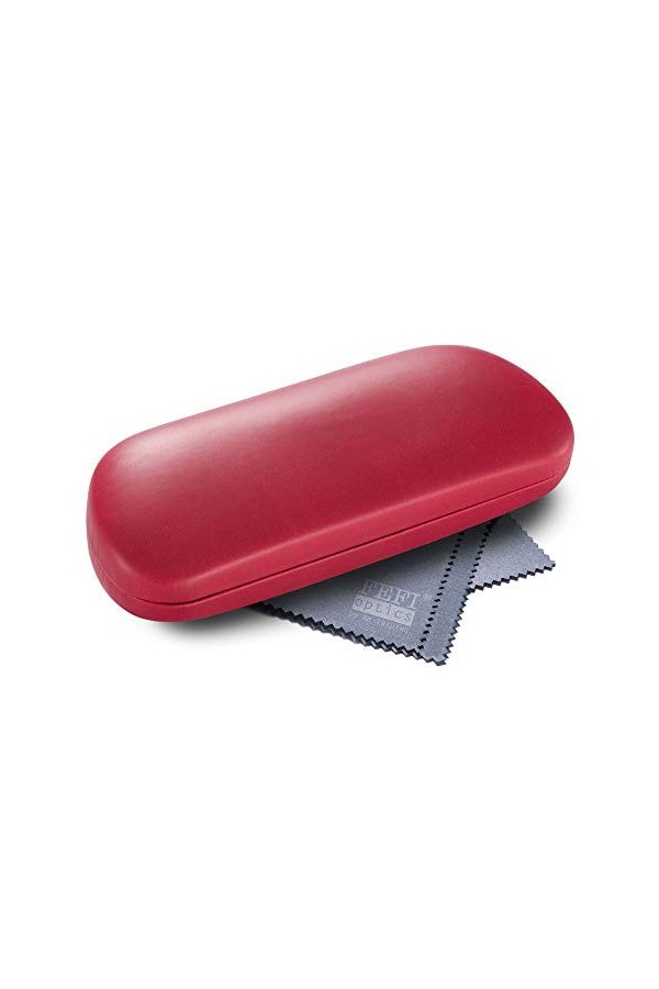 FEFI - Étui à lunettes rigide Softtouch - Couleur satinée, rouge, taille unique