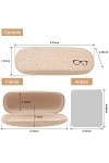 WOWOSS Lot de 4 Étuis à Lunettes Rigides en Toile de Lin, Boîte de Protection de Lunettes de Soleil avec 4 Tissu pour Lunette