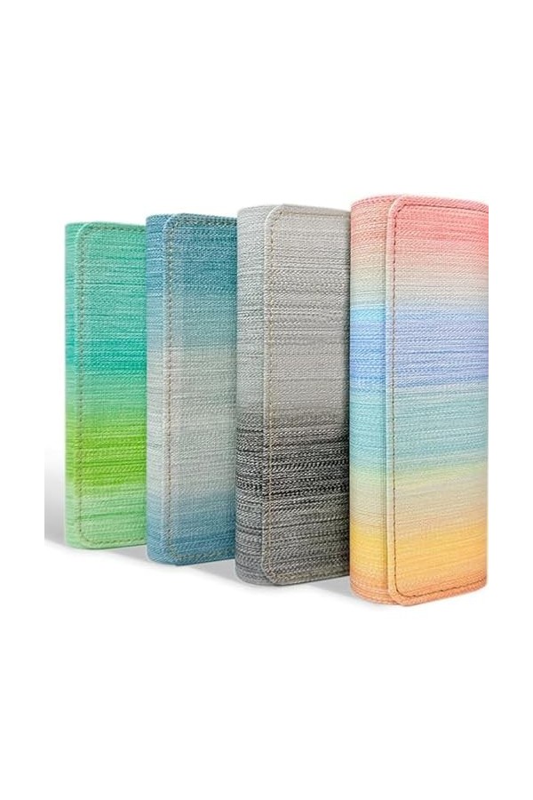 Etui Lunettes Rigide, 4Pcs Etui Lunettes Cuir, Boite a Lunette, Étuis à Lunettes Femme, Porte Lunettes, Etui a Lunette Arc-en