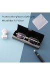WOMLEX étui Lunettes Aluminium, Étui à lunettes léger en métal et étui à lunettes de soleil portable en velours avec chiffon 