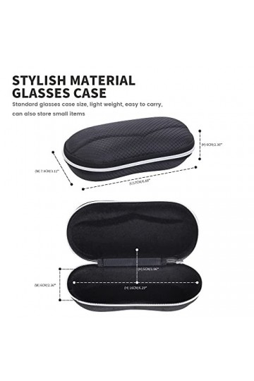 molshine 2 pièces étui à lunettes de soleil portable, étui à lunettes à fermeture éclair pour femmes hommes Noir&Orange 