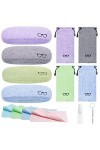 LZYMSZ Lot de 4 étuis à lunettes, étui à lunettes portable en toile rigide, étui à lunettes pour ranger lunettes de soleil av
