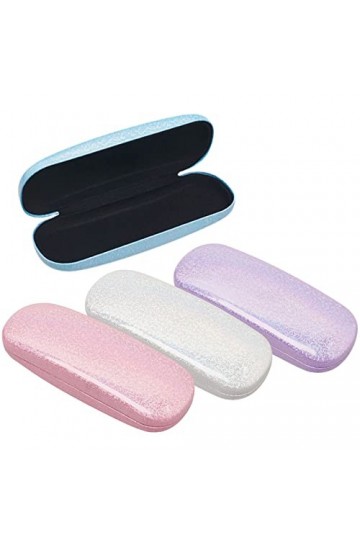 RoadLoo Étui à Lunettes Rigide, 4 Pièces Étuis à Lunettes Étui à Lunettes à Coque Dure à Paillettes Étui à Lunettes Éblouissa