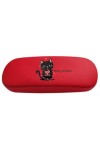 Taperso Etui rouge lunettes chat coeur personnalise