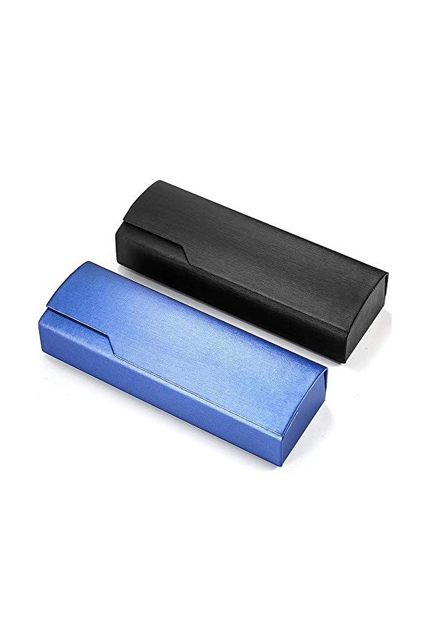 2 Pièces Étui à Lunettes, Étui Rigide Lunettes, Étui à Lunettes Aspect Bois, Boîte à Lunettes Portable En Bois Absorbant Les 