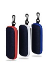 molshine 3 pièces étui à lunettes portable en denim, étui à lunettes de voyage avec fermeture éclair avec crochet pour étudia