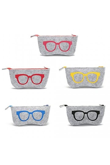 5 Pièce Étui à Lunettes de Voyage Portable, Etui Lunettes Souple, Etui Lunettes de Protection, Étuis à Lunettes Portatifs, po