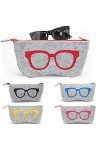 5 Pièce Étui à Lunettes de Voyage Portable, Etui Lunettes Souple, Etui Lunettes de Protection, Étuis à Lunettes Portatifs, po