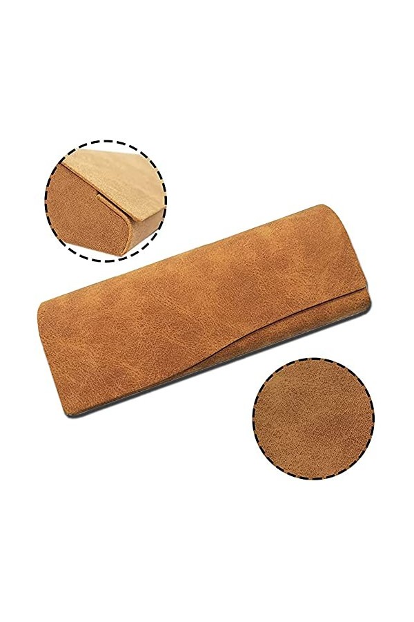 2 Pièces Étui À Lunettes, Boîte À Lunettes Portable, Étuis à Lunettes Rigides, Coque Extérieure En Cuir Et Aimant Snap Lock É