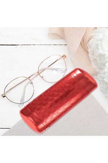 TENDYCOCO Étui À Lunettes De Soleil Étui À Lunettes Rigide En Aluminium Pour Adulte Rouge 