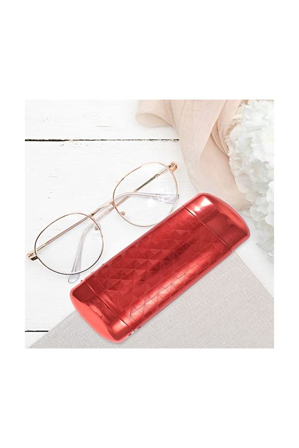 TENDYCOCO Étui À Lunettes De Soleil Étui À Lunettes Rigide En Aluminium Pour Adulte Rouge 