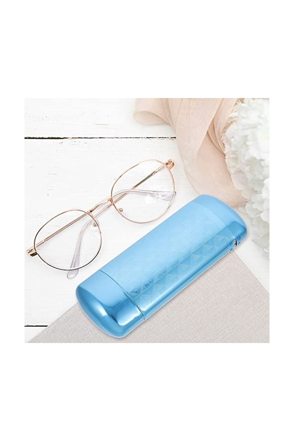 TENDYCOCO Étui À Lunettes De Soleil Étui À Lunettes Rigide En Aluminium Pour Adulte Bleu 