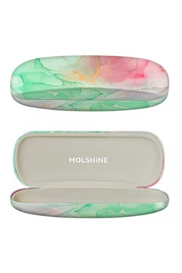 molshine étui à lunettes en cuir PU à coque rigide, étui à lunettes portable de voyage pour hommes femmes fille voyage étude 