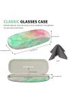 molshine étui à lunettes en cuir PU à coque rigide, étui à lunettes portable de voyage pour hommes femmes fille voyage étude 