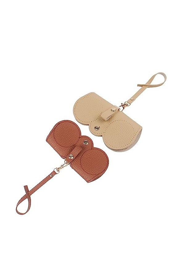 Lot de 2 étuis à lunettes de soleil tendance en cuir PU - Étui de rangement pour lunettes de soleil - Étui portable fin - Con