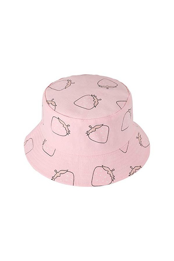 ZLYC Chapeau Bob Coton Été Fruit Chapeau de pêcheur pour Femmes Hommes Banane, Blanc2,Taille Unique 