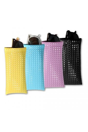 QDDS 4 Pièces Étui Lunettes, Étui à Lunettes Souple, Etui à Lunettes Doux, Portable Étuis à Lunettes Étanche pour Lunettes de