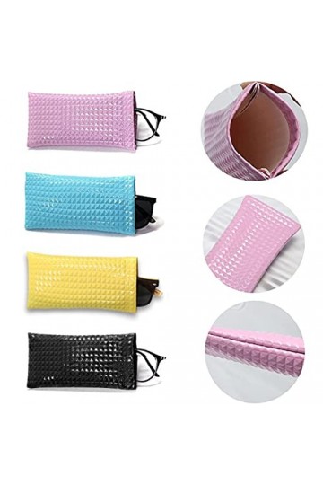 QDDS 4 Pièces Étui Lunettes, Étui à Lunettes Souple, Etui à Lunettes Doux, Portable Étuis à Lunettes Étanche pour Lunettes de