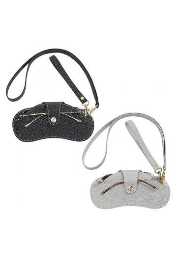 MXDHOKY Lot de 2 étuis portables pour lunettes de soleil, étui à lunettes tendance en cuir, étui à lunettes de soleil tendanc