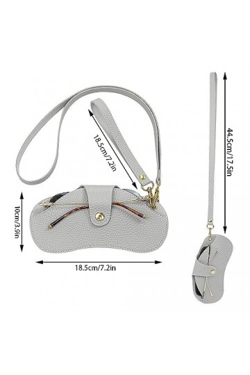 MXDHOKY Lot de 2 étuis portables pour lunettes de soleil, étui à lunettes tendance en cuir, étui à lunettes de soleil tendanc