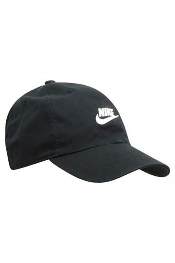 Nike Sportswear Heritage86 Futura Washed Cap Unisex, Noir Black/Black/White 010 , Taille Unique