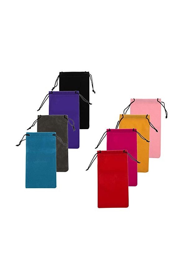 RDWESZOD Lunettes de soleil sacs souples de rangement de lunettes, lot de 8