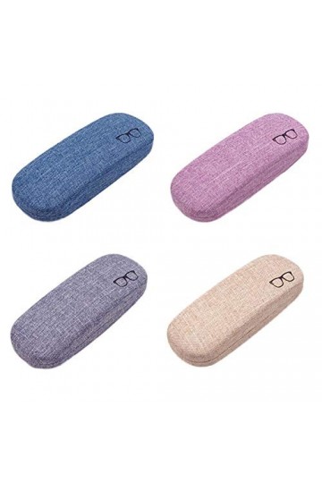 Étui à Lunettes Femme Étui à Lunettes Rigide en Toile de Lin Portable Étui de protection pour Lunettes et Lunettes de Soleil 