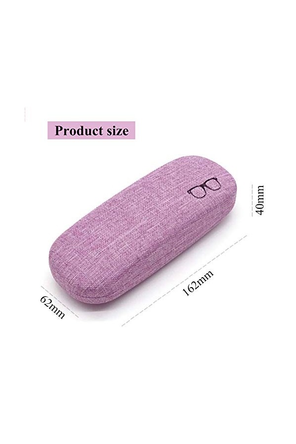 Étui à Lunettes Femme Étui à Lunettes Rigide en Toile de Lin Portable Étui de protection pour Lunettes et Lunettes de Soleil 