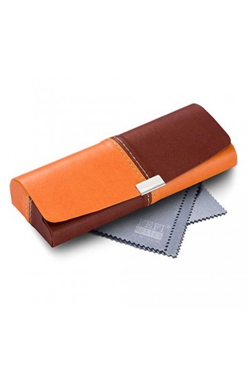 FEFI Étui à lunettes rigide bicolore aspect cuir. - -