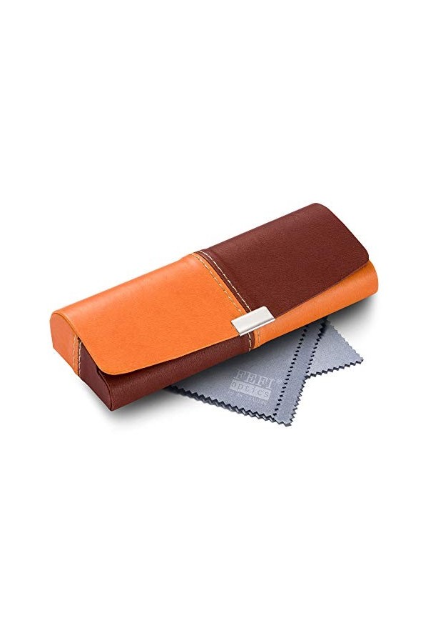 FEFI Étui à lunettes rigide bicolore aspect cuir. - -