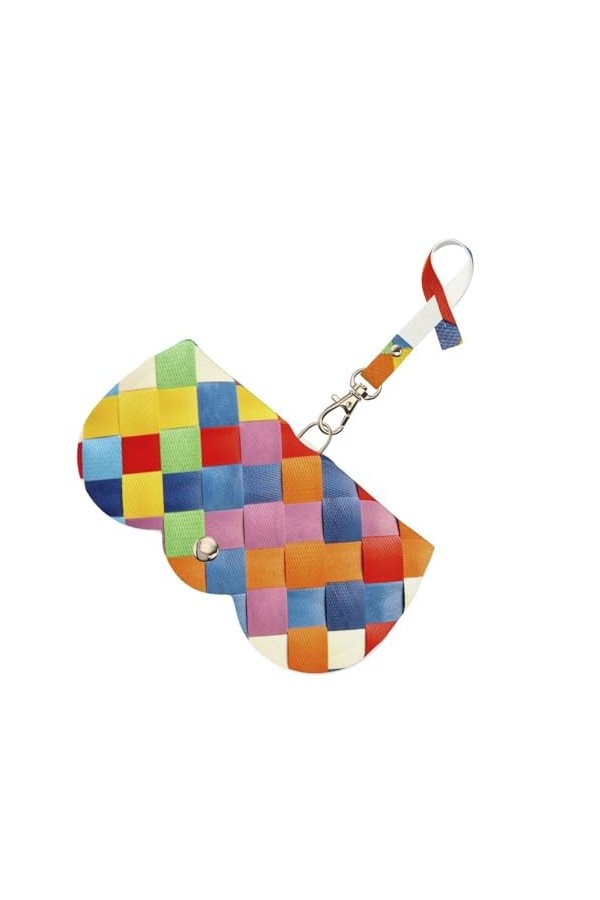 LAMAME Sac à lunettes de soleil en cuir souple imprimé papillon et tournesol avec cordon de rangement, Plaid coloré., taille 