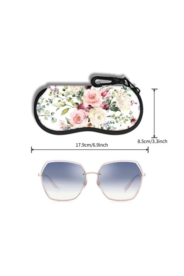 Étui à Lunettes Lunettes de Soleil Pochette Souple Avec Clip de Ceinture étui à Lunettes Ultra Léger en Néoprène à Fermeture 