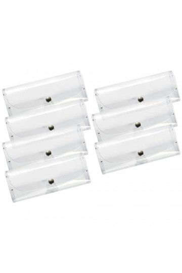 iplusmile Petit étui à lunettes de soleil pour femme, 7 pièces étui à lunettes en plastique transparent portable à clapet pou