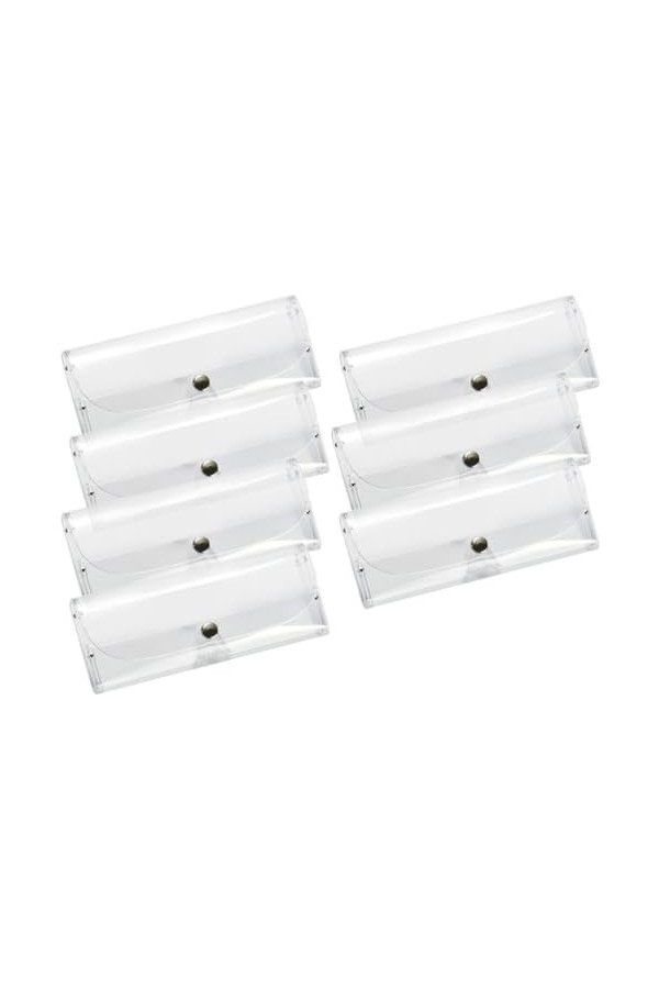 iplusmile Petit étui à lunettes de soleil pour femme, 7 pièces étui à lunettes en plastique transparent portable à clapet pou