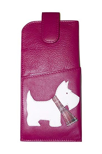 Scottie Dog Étui à lunettes en cuir