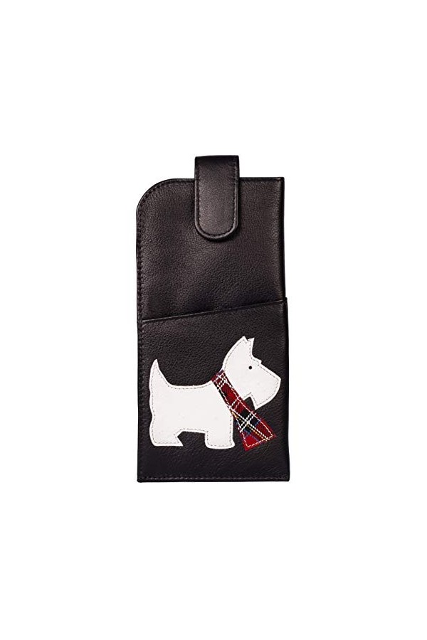 Scottie Dog Étui à lunettes en cuir