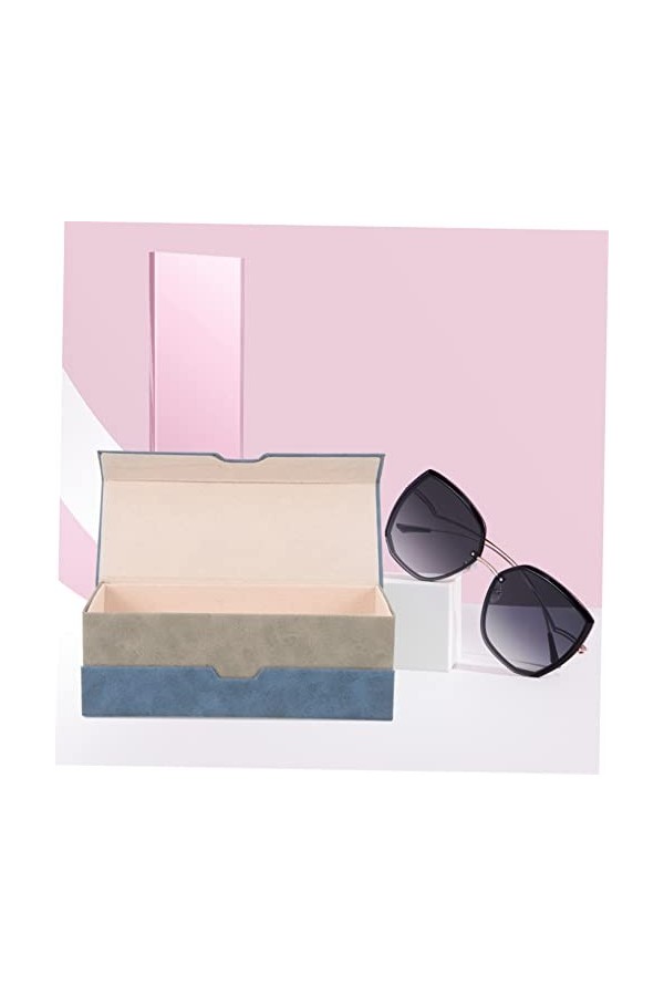 Healifty Étui à lunettes double usage Lunettes de soleil colorées pour hommes Lunettes bleues Étui de voyage Étui à lunettes 