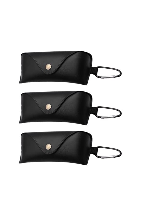 CHENGZI Lot de 3 étuis de protection pour lunettes de soleil, Noir + blanc + beige., taille unique