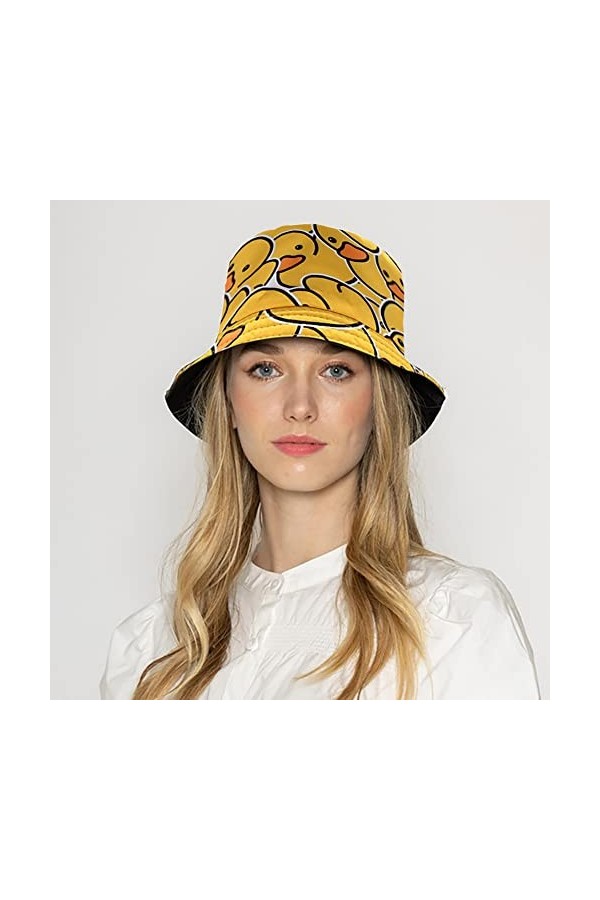 Malaxlx Canard Bob Femme Chapeau de Pêcheur Chapeau de Soleil Chapeaux de Seau Chapeaux de Visière Chapeau de Plage
