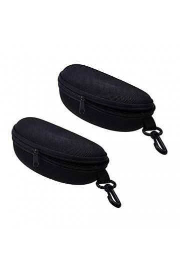 TRADERPLUS 2PCS étui à lunettes de soleil portable à fermeture éclair, étui de voyage étanche avec mousqueton
