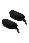 TRADERPLUS 2PCS étui à lunettes de soleil portable à fermeture éclair, étui de voyage étanche avec mousqueton