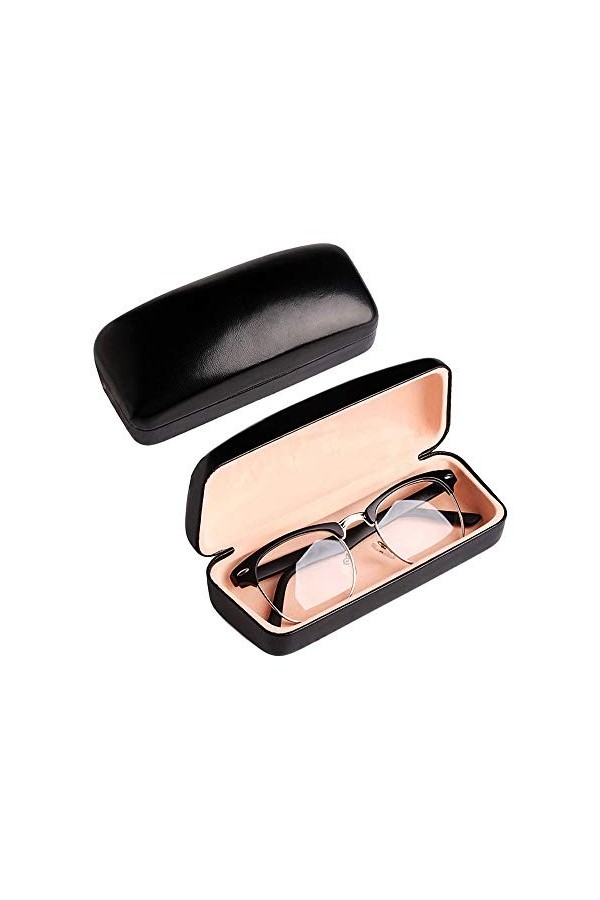 Grand étui à lunettes en cuir rigide pour lunettes de soleil